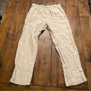 Peck & Peck Women's M Linen Gray Taupe Pants